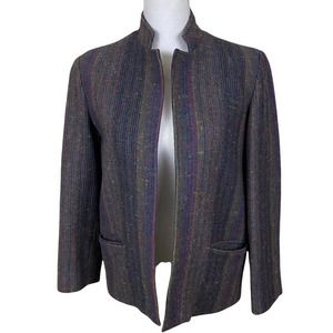 Mikabe Open Front Wool Blend Blazer Size 10 Vintage